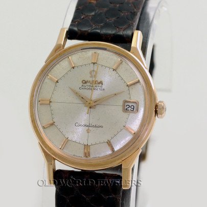 Omega Vintage Constellation 14902 18K RG Silver Pie Pan Dial